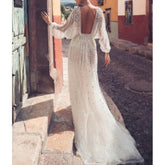 V-Neck Mesh Backless Elegant Prom Party Dress
